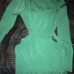Emerald green back out dress